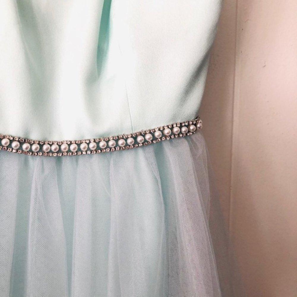 Betsey Johnson Strapless Glitter Tulle Gown - Picture 10 of 13